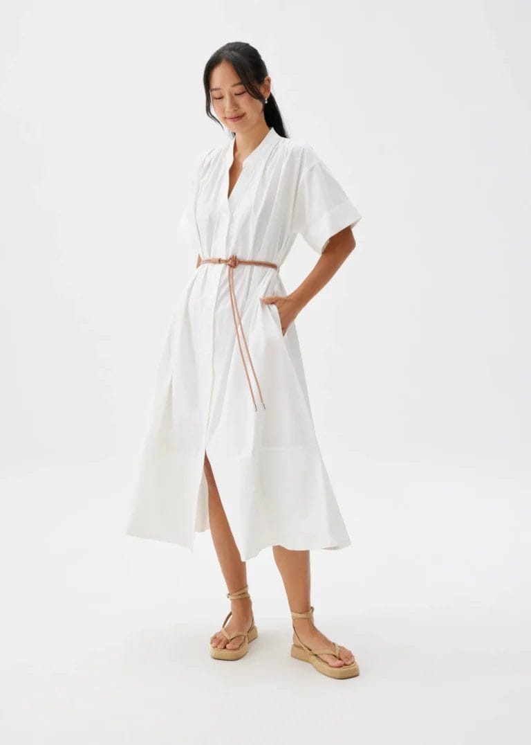 Love Bonito Belted Cotton Shirt Dress