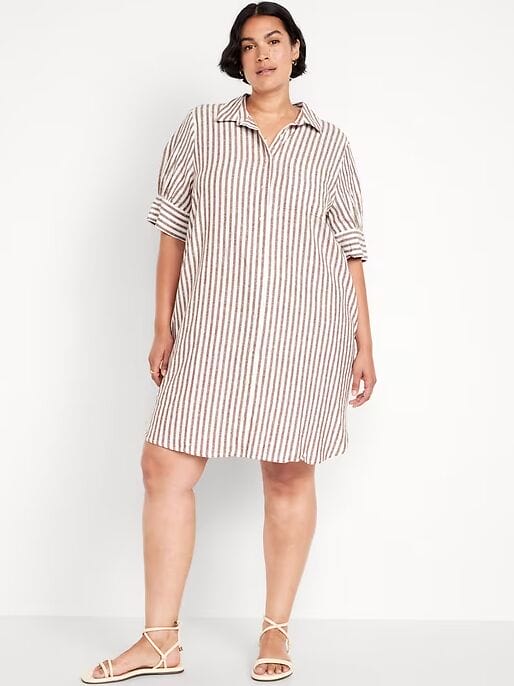 Old Navy Linen Blend Shirtdress