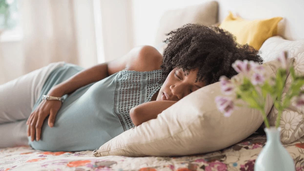 pregnant woman napping