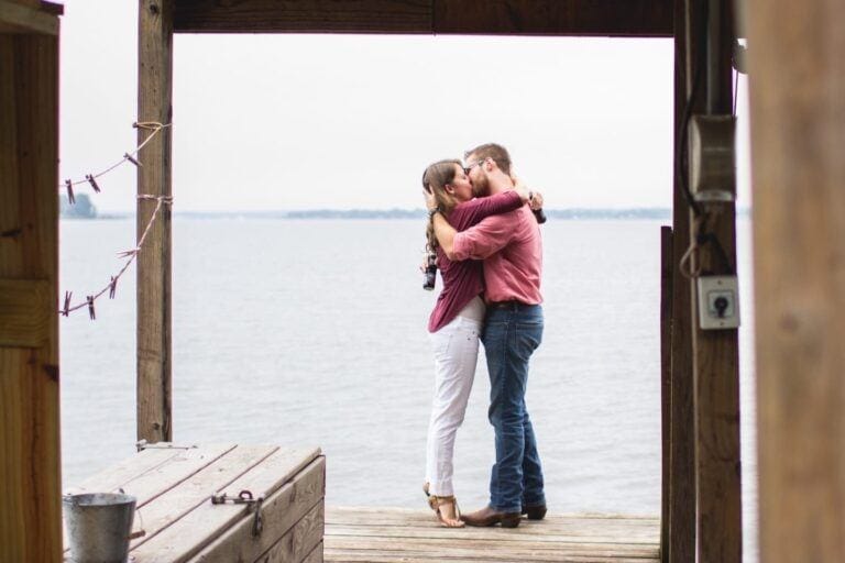 man and woman kissing