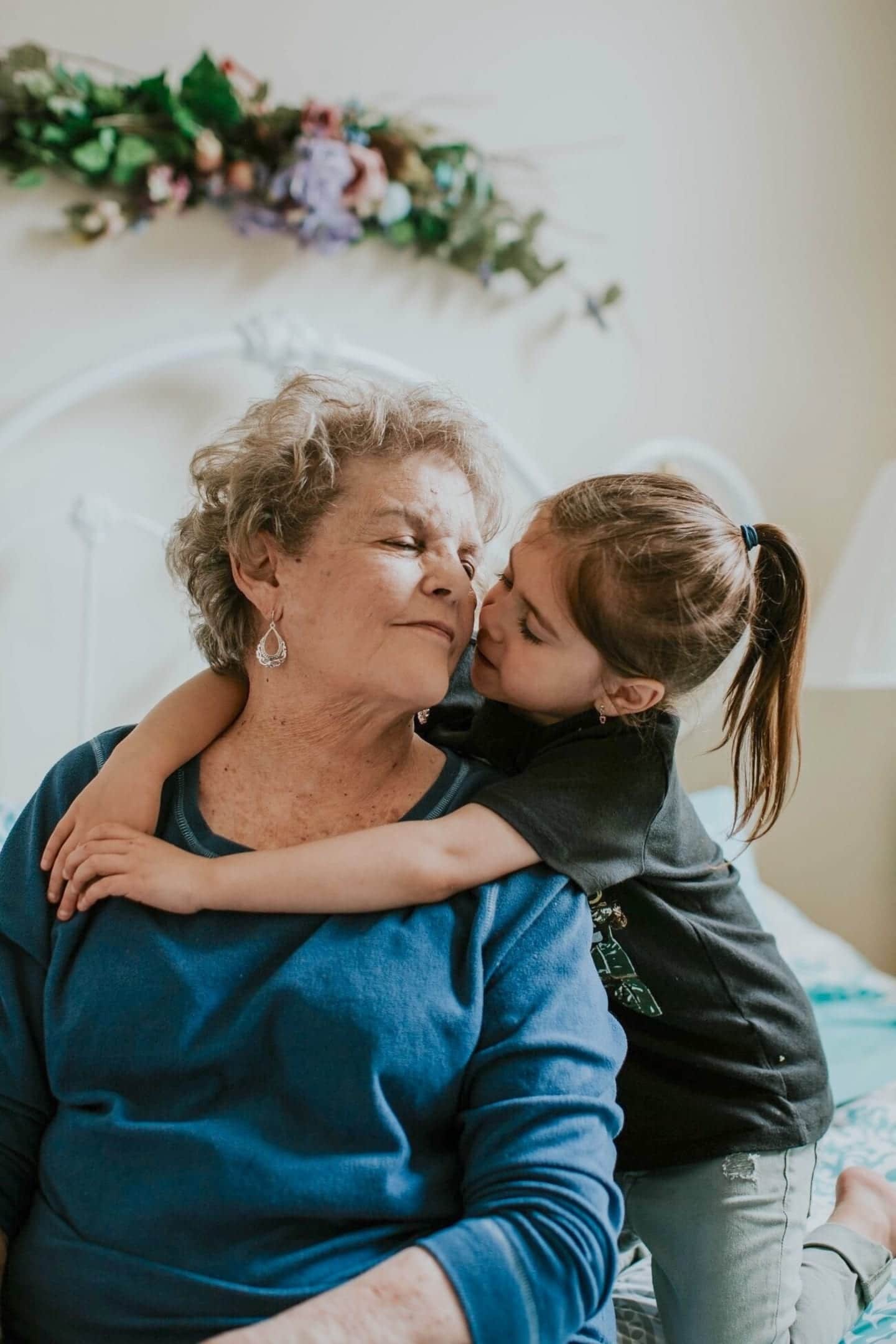 child hugging grandma