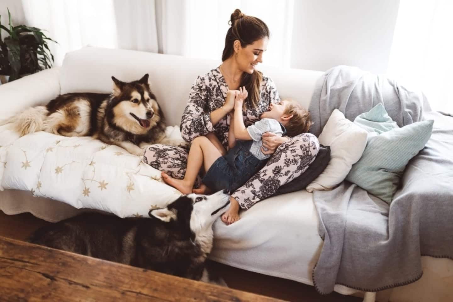 mom and child playing