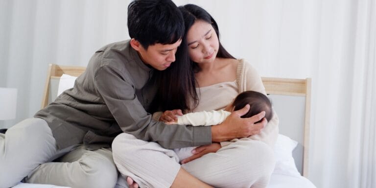 woman breastfeeding partner support