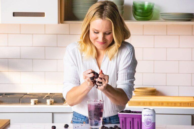 Kristen Bell in the kitchen