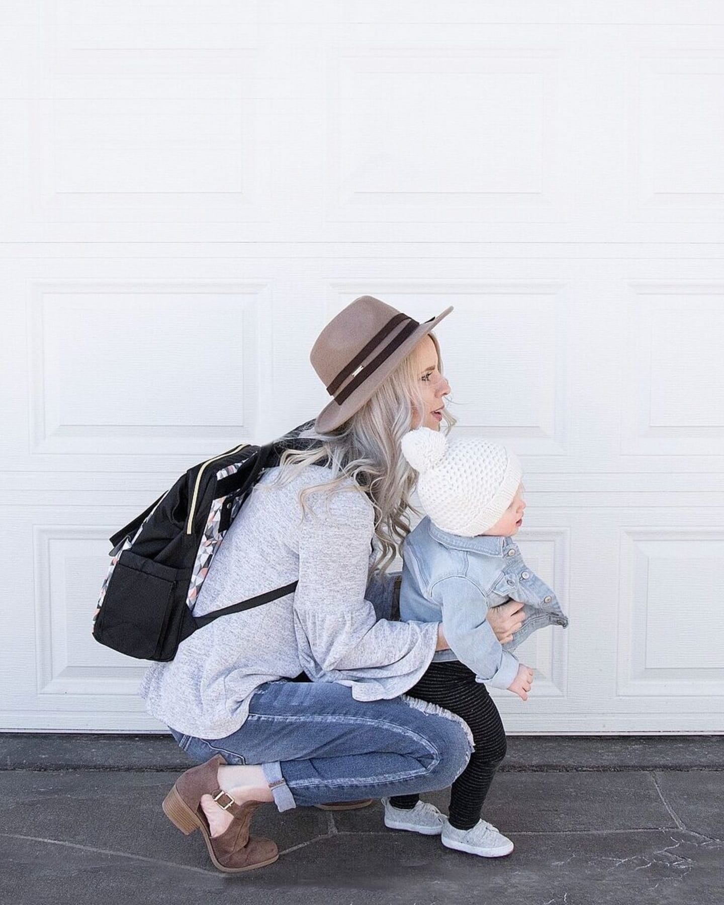 mom hugging child