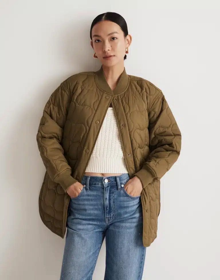 Madewell Quilted Oversized Bomber Jacket