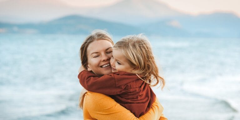 mom making childhood magic for her child