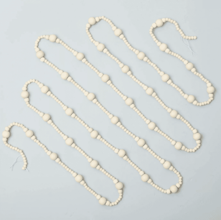 wooden white garland