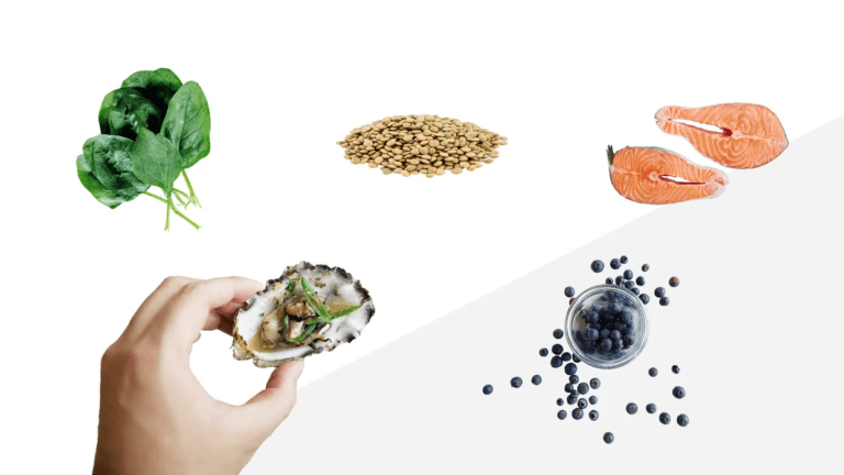 collage of foods that boost fertility