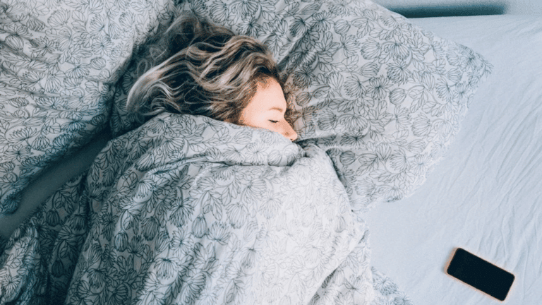 woman sleeping in bed