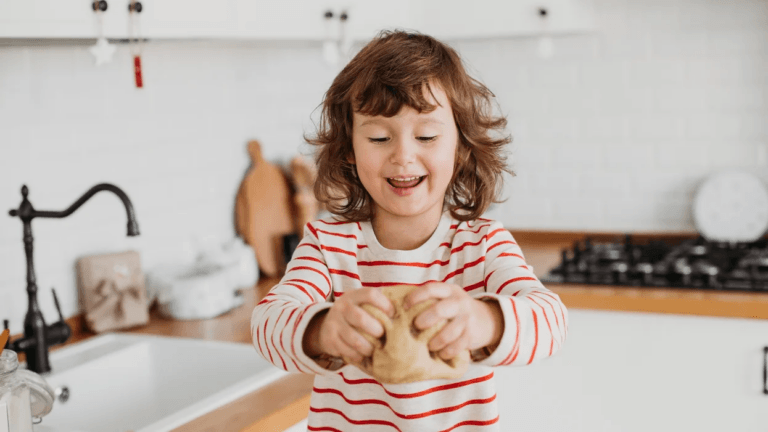 little boy baking