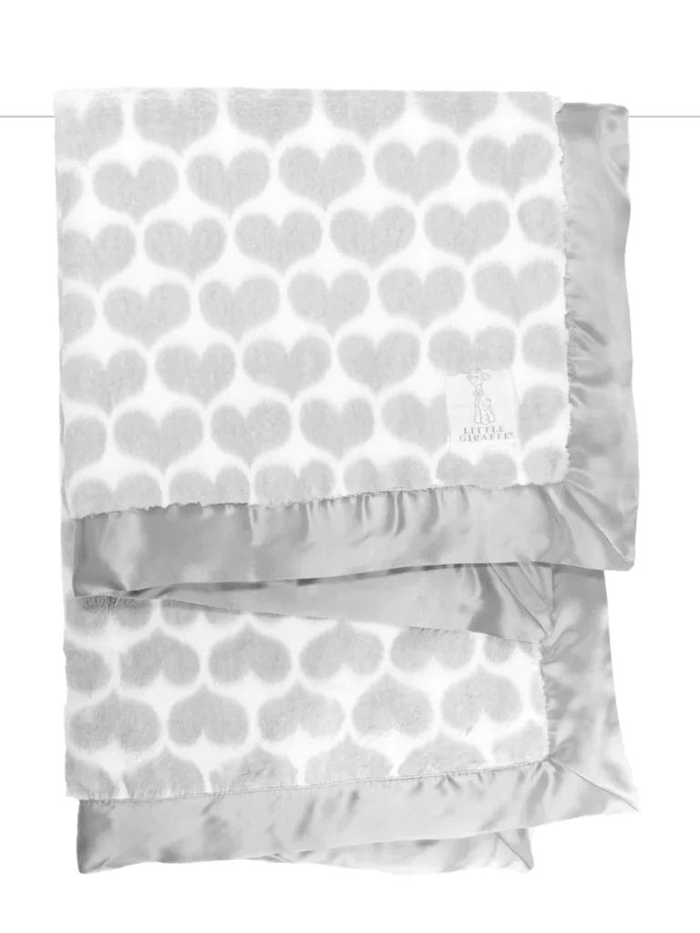 Little Giraffe Luxe Heart Army Blanket