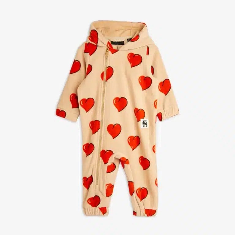 Mini Rodini Hearts Fleece Onesie