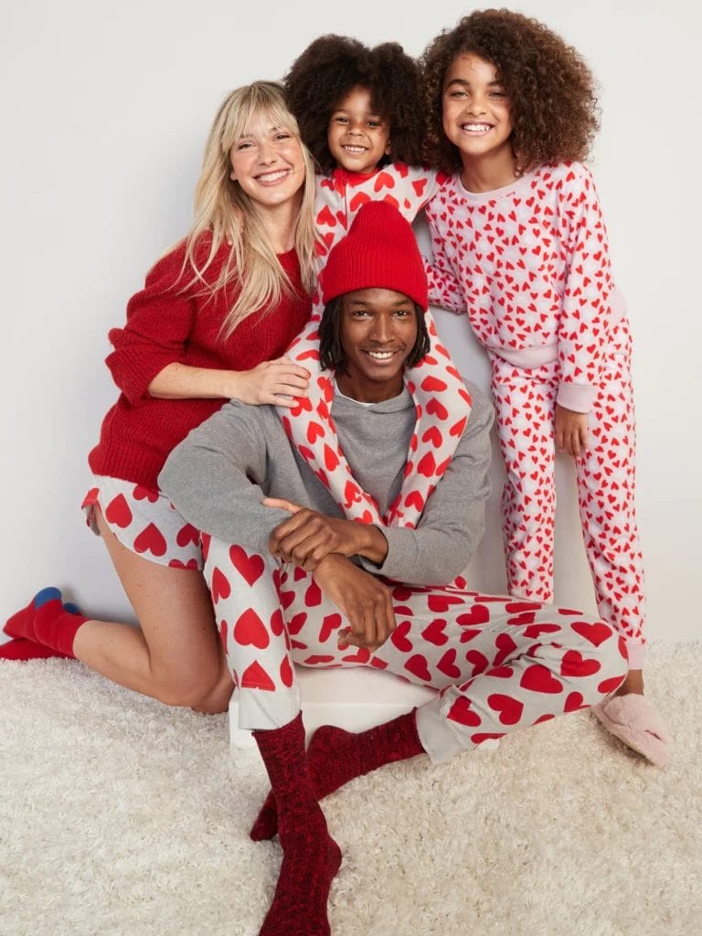 Family valentines pajamas sale