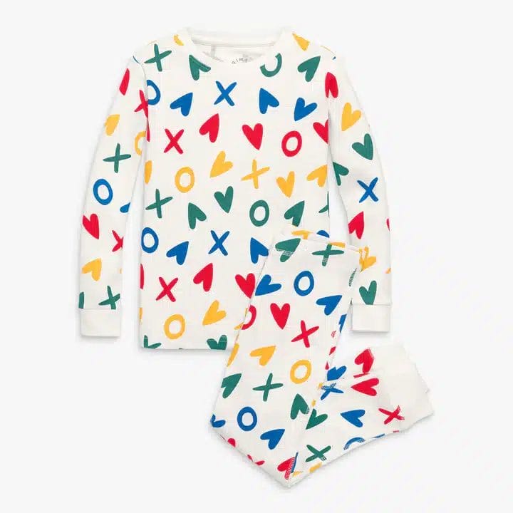 Primary Organic PJ Set in Rainbow XOs