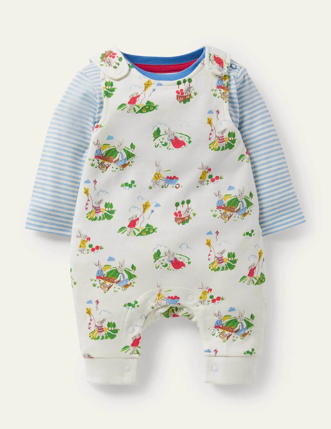 Boden Organic Bunny Overalls Set