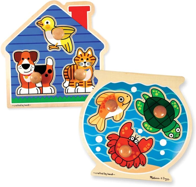 Melissa Doug Animals Jumbo Knob Wooden Puzzles Set Motherly