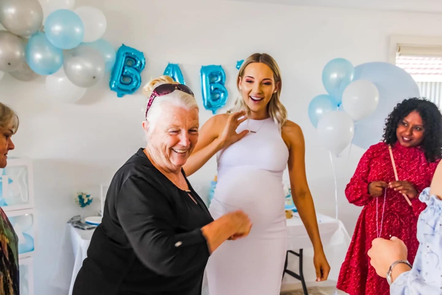 pregnant woman at baby shower