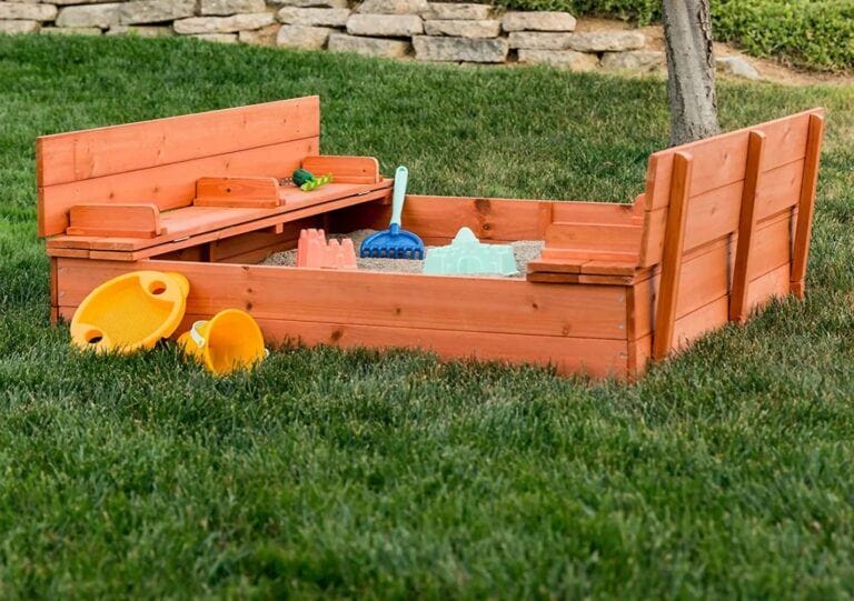 Sandbox in a backyard