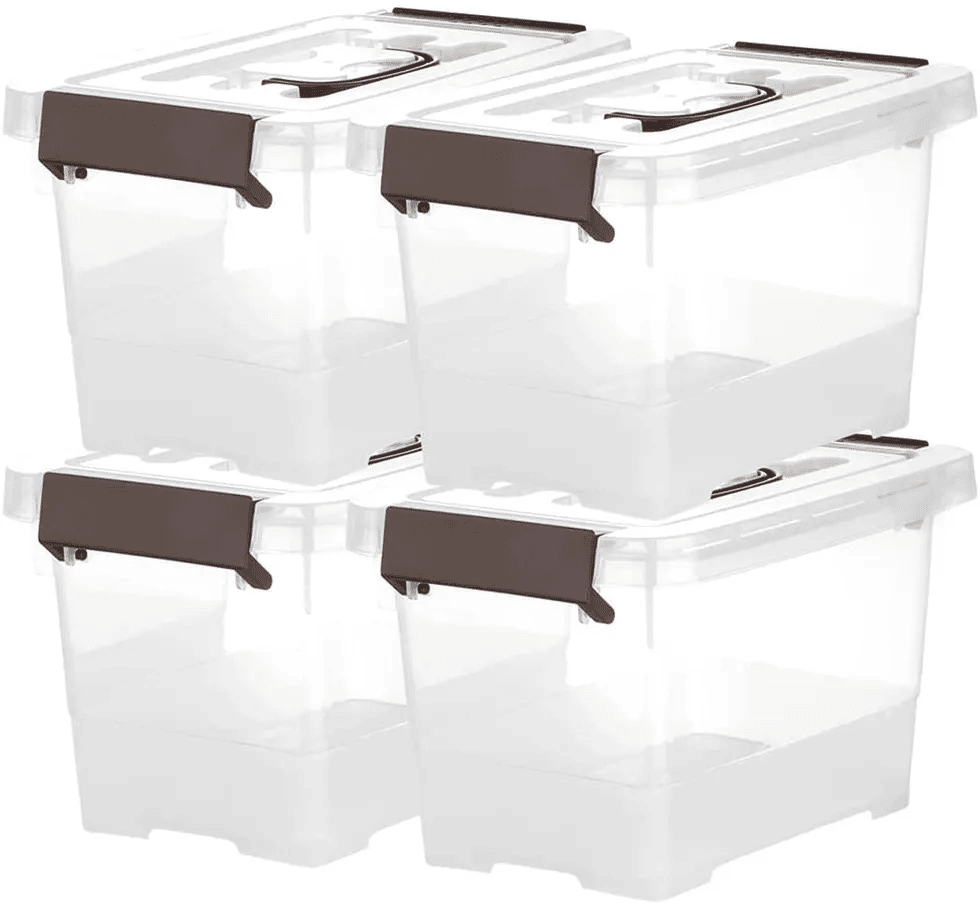 4 quart clear storage latch bins Motherly