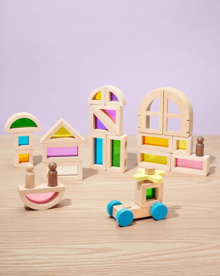 KiwiCo Rainbow Blocks and Cars Building Set