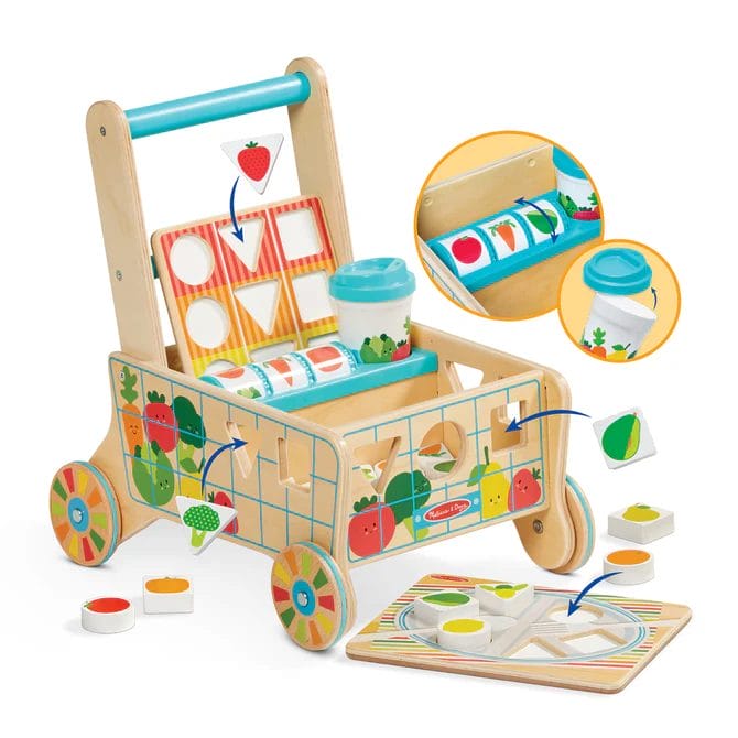 Melissa & Doug Wooden Shape Sorting Grocery Cart