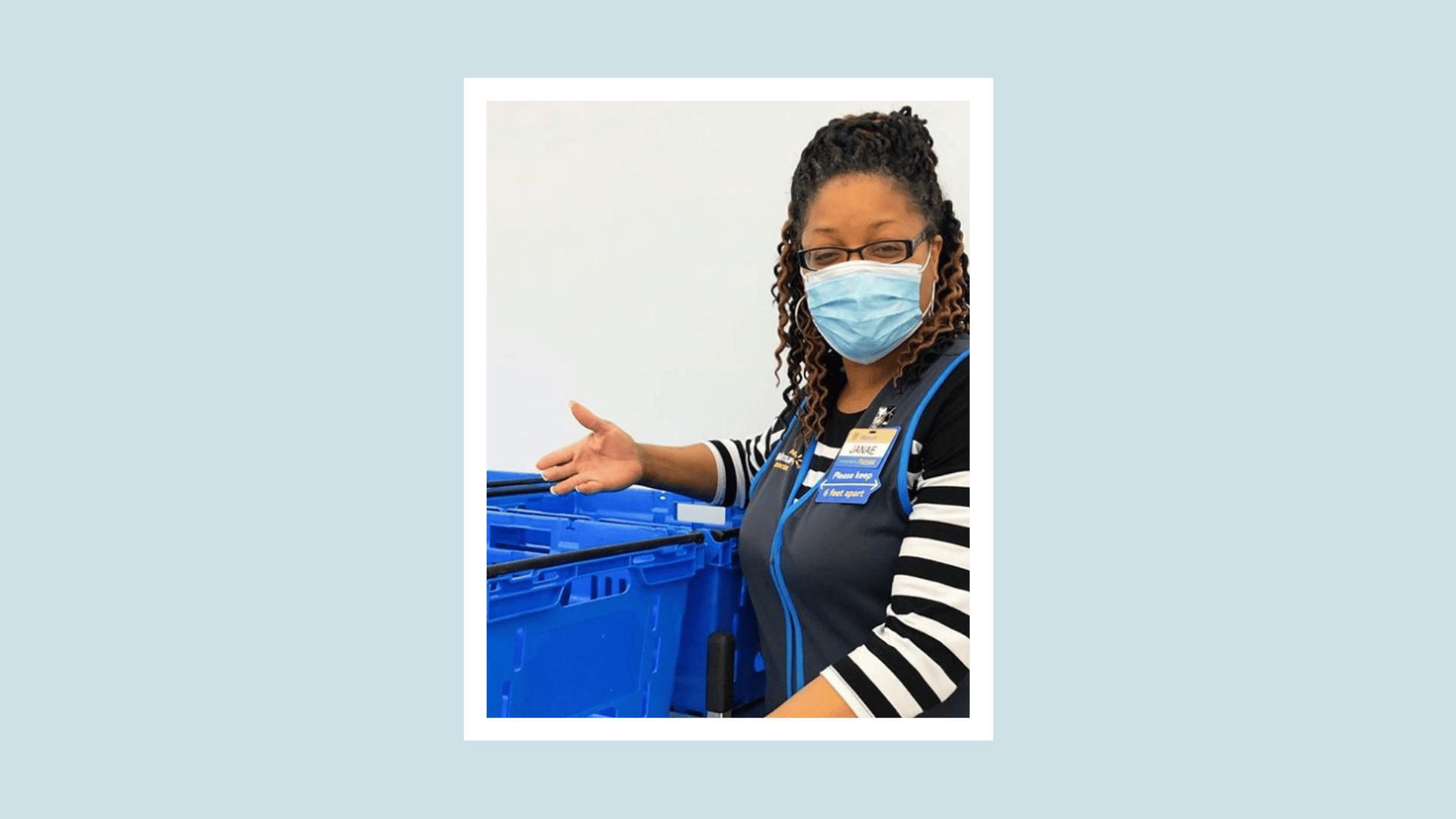 walmart associate wearing mask