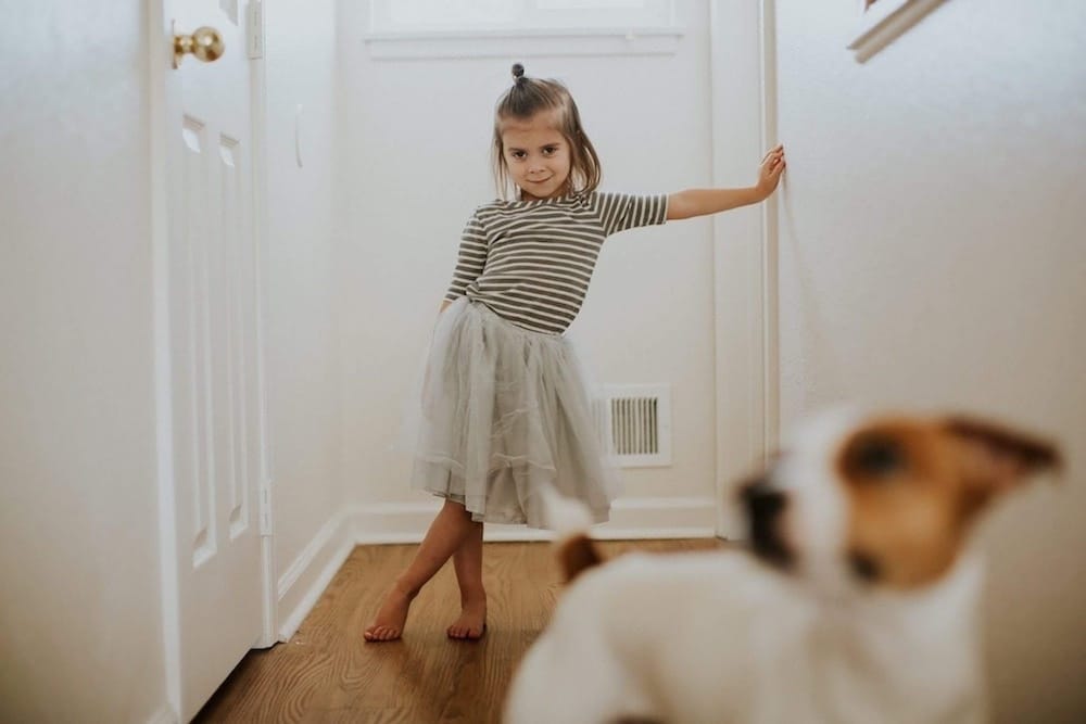 little girl posing in a tutu