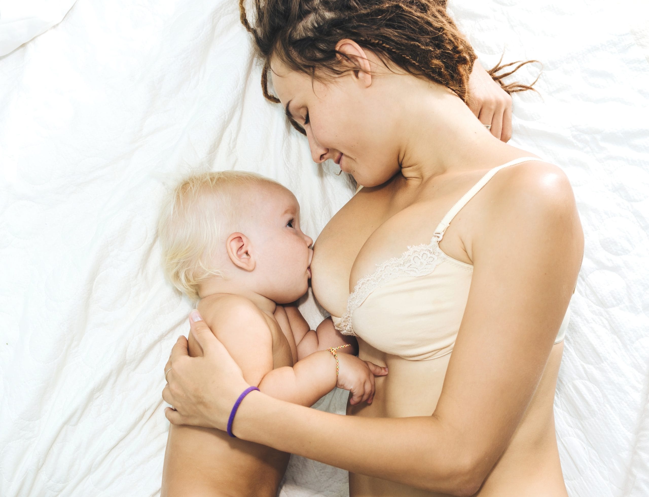 mom breastfeeding baby