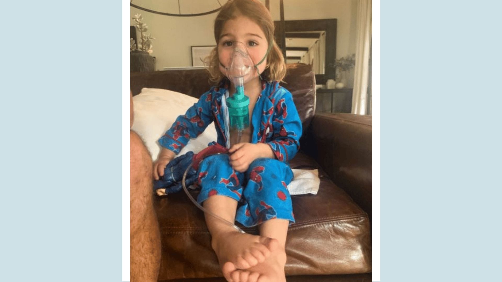 Jessie James Decker son with a breathing machine