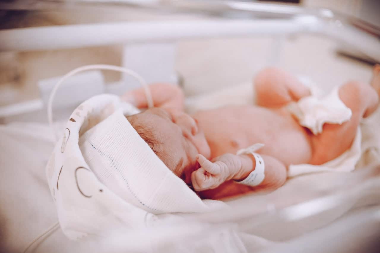 newborn baby in a hospital