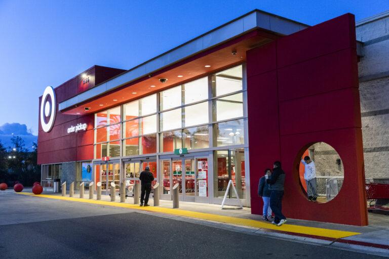 outside shot of a Target store at night