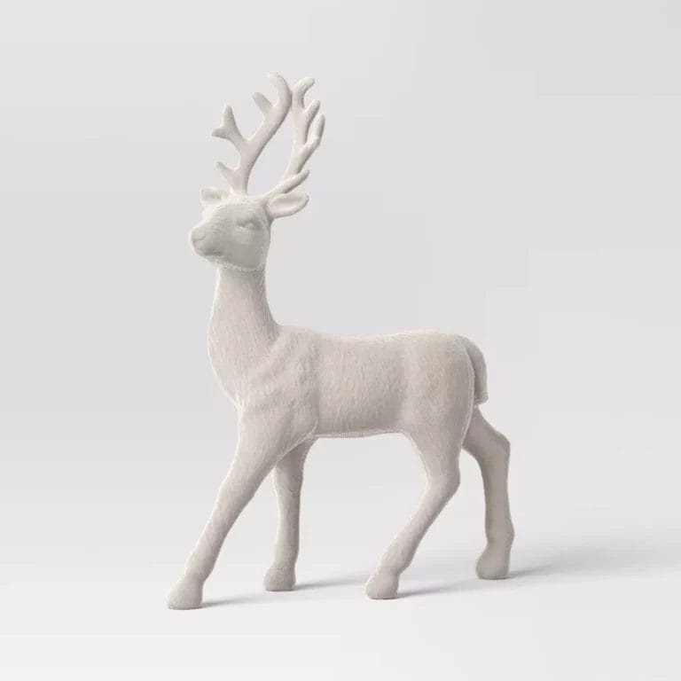 Wondershop Flocked Standing Deer Figurine