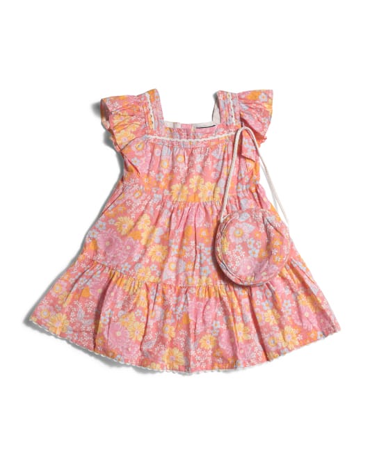 Cynthia Rowley Toddler Tiered Floral Dress With Purse