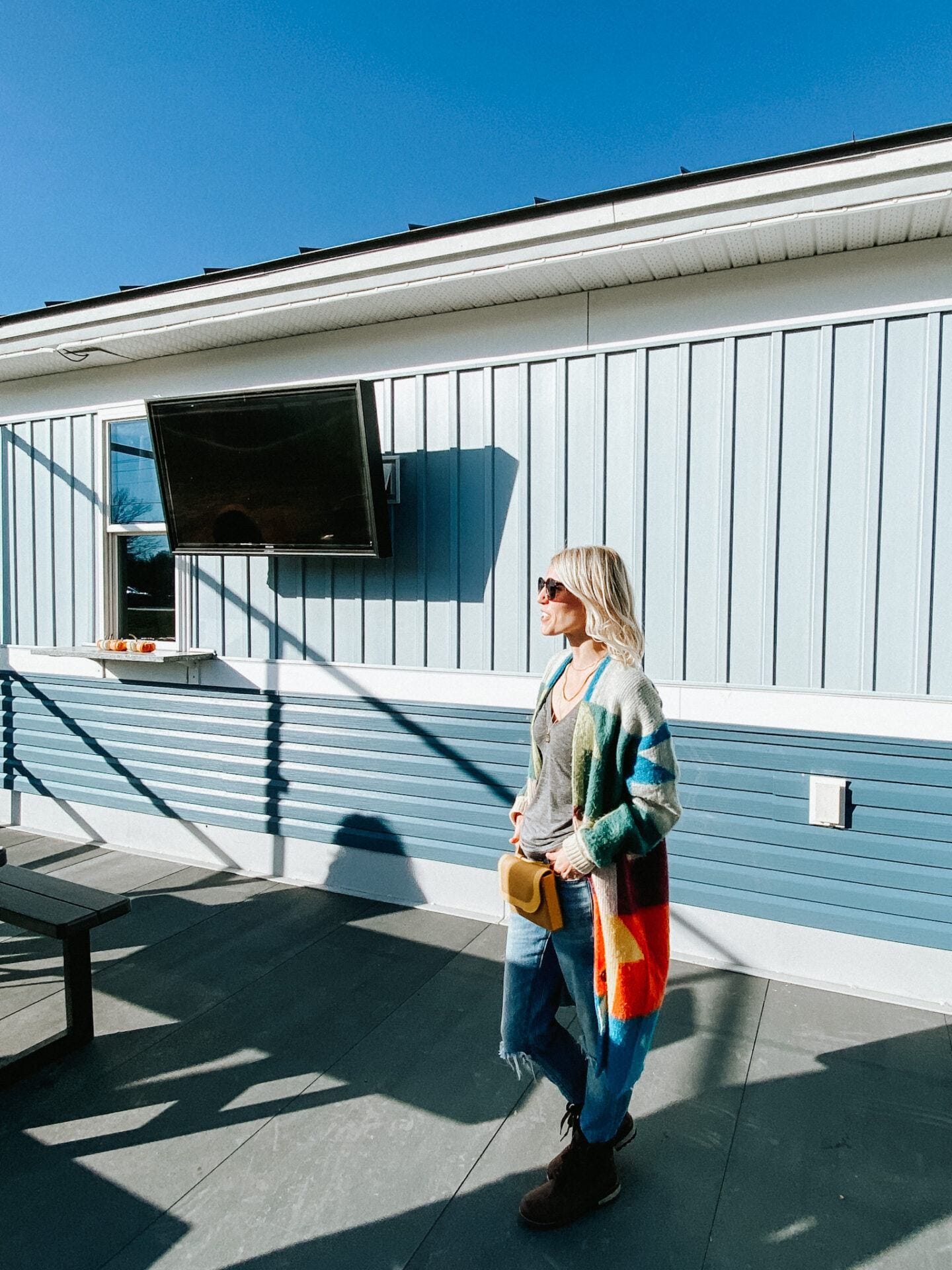 woman standing outside