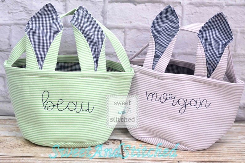 sweetandstitched monogrammed easter baskets