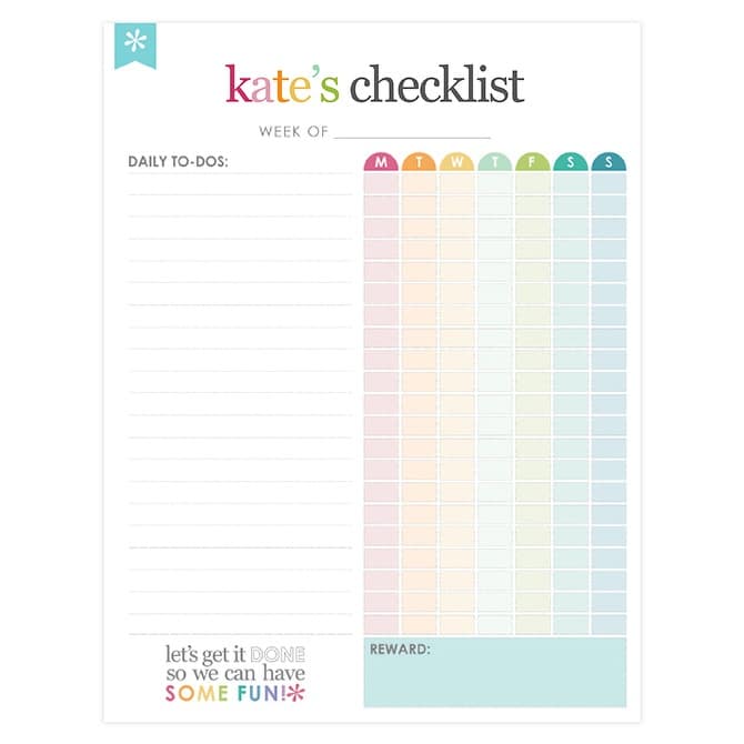 checklist chore chart