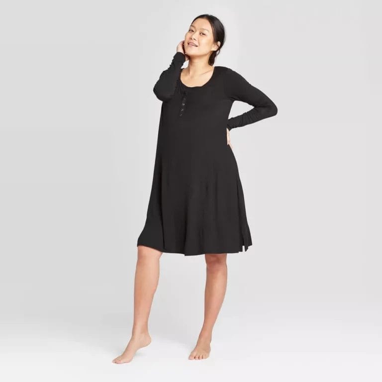 Isabel Maternity by Ingrid & Isabel Long Sleeve Nursing Henley Maternity Dress