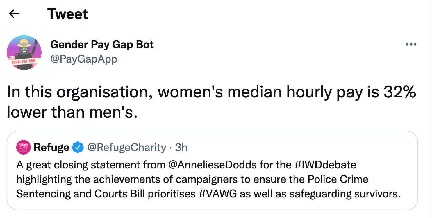 Gender Pay Gap Bot on Twitter