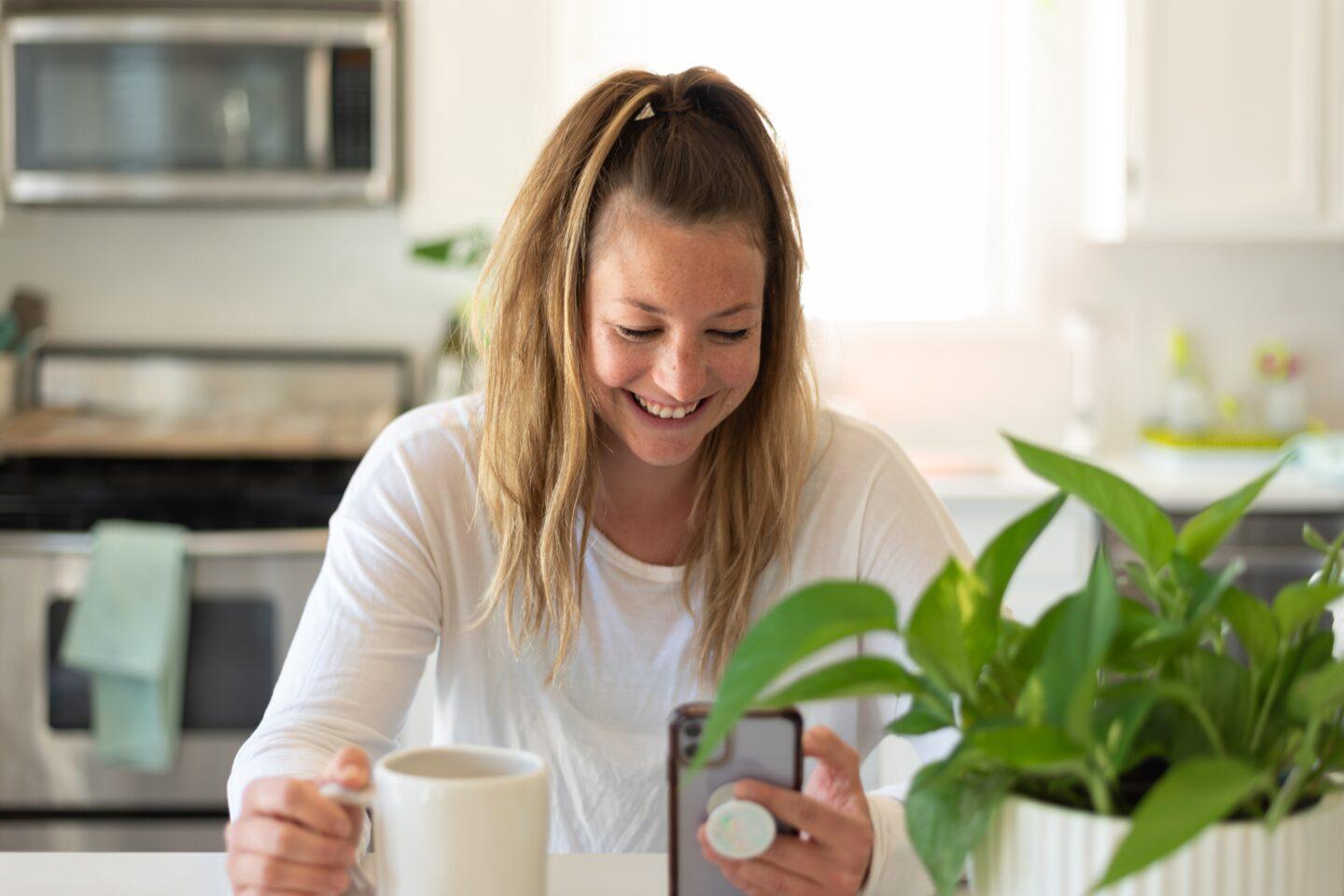 woman laughing