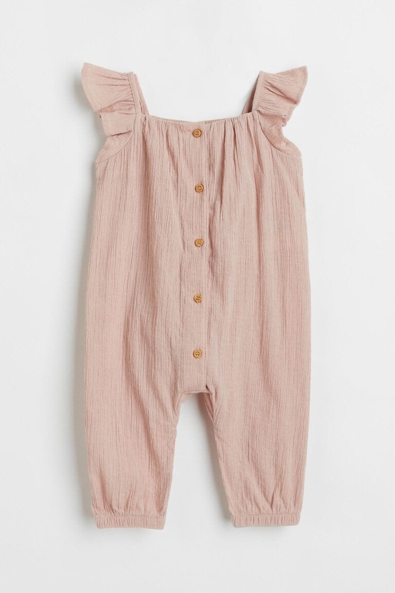 Pink Cotton Jumpsuit Baby H&M