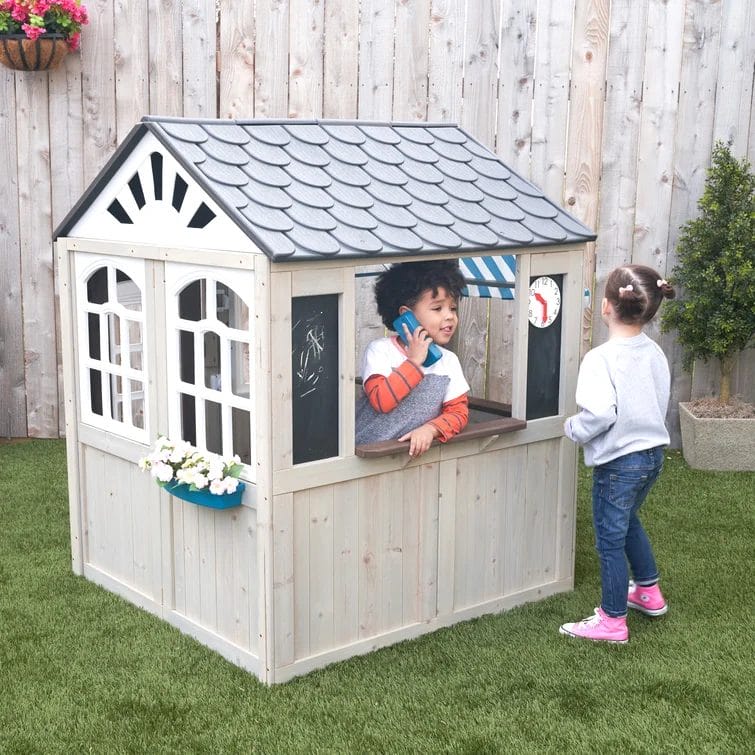 KidKraft Hillcrest Wooden Outdoor Playhouse with EZ Kraft Assembly