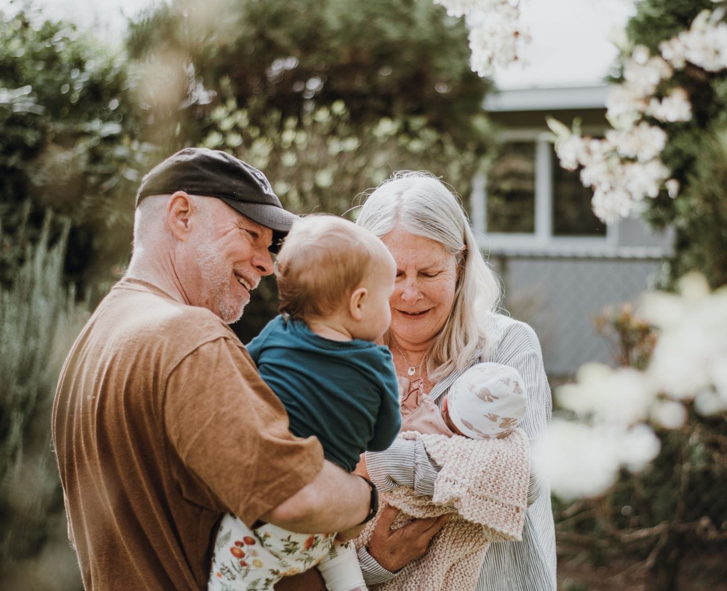 grandparents with their grandkids