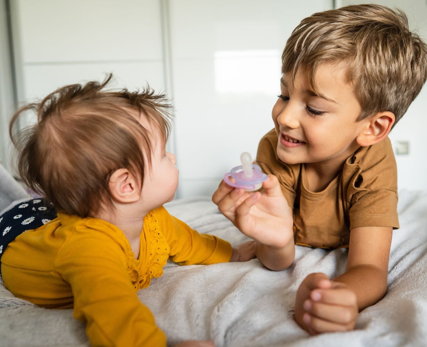 boy with baby sister