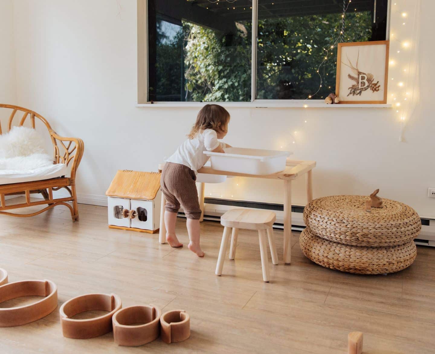 toddler girl playing