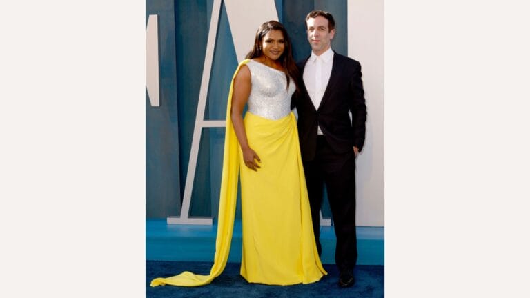 Mindy Kaling and B.J. Novak at Vanity Fair red carpet