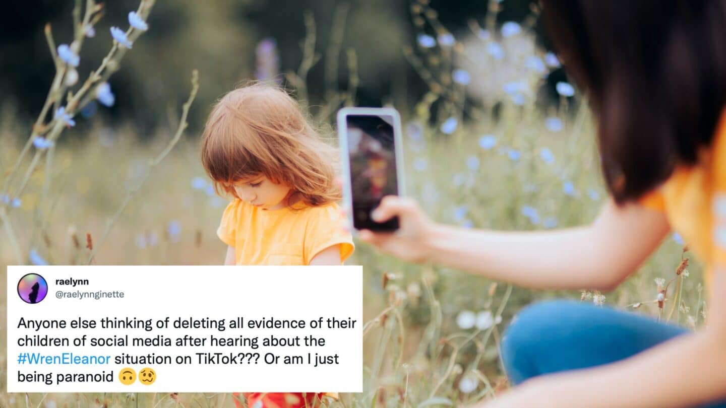 Mom taking photo of young daughter with tweet about Wren Eleanor controversy