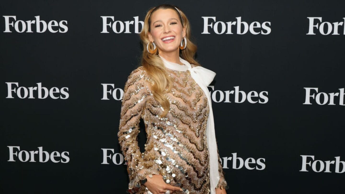 Blake Lively shows off baby bump on Forbes red carpet