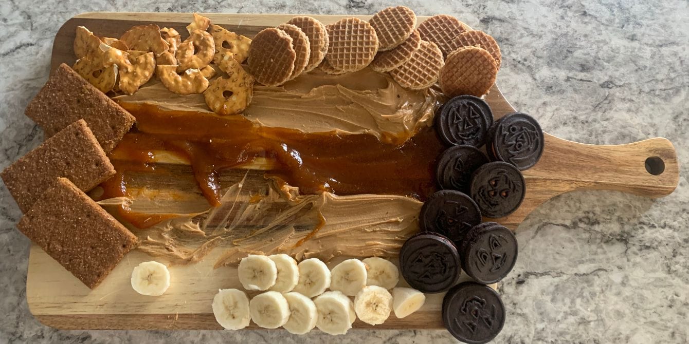 half-eaten peanut butter board