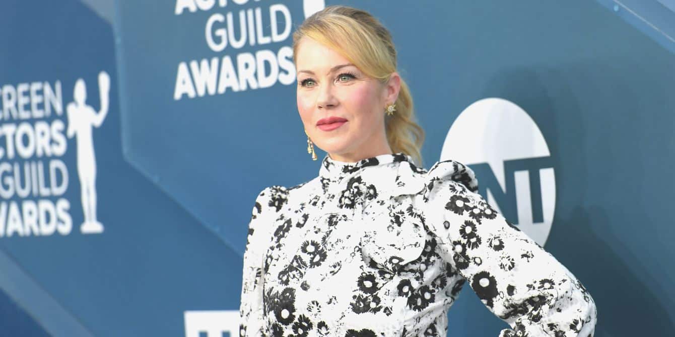 Christina Applegate poses on the red carpet for the SAG awards